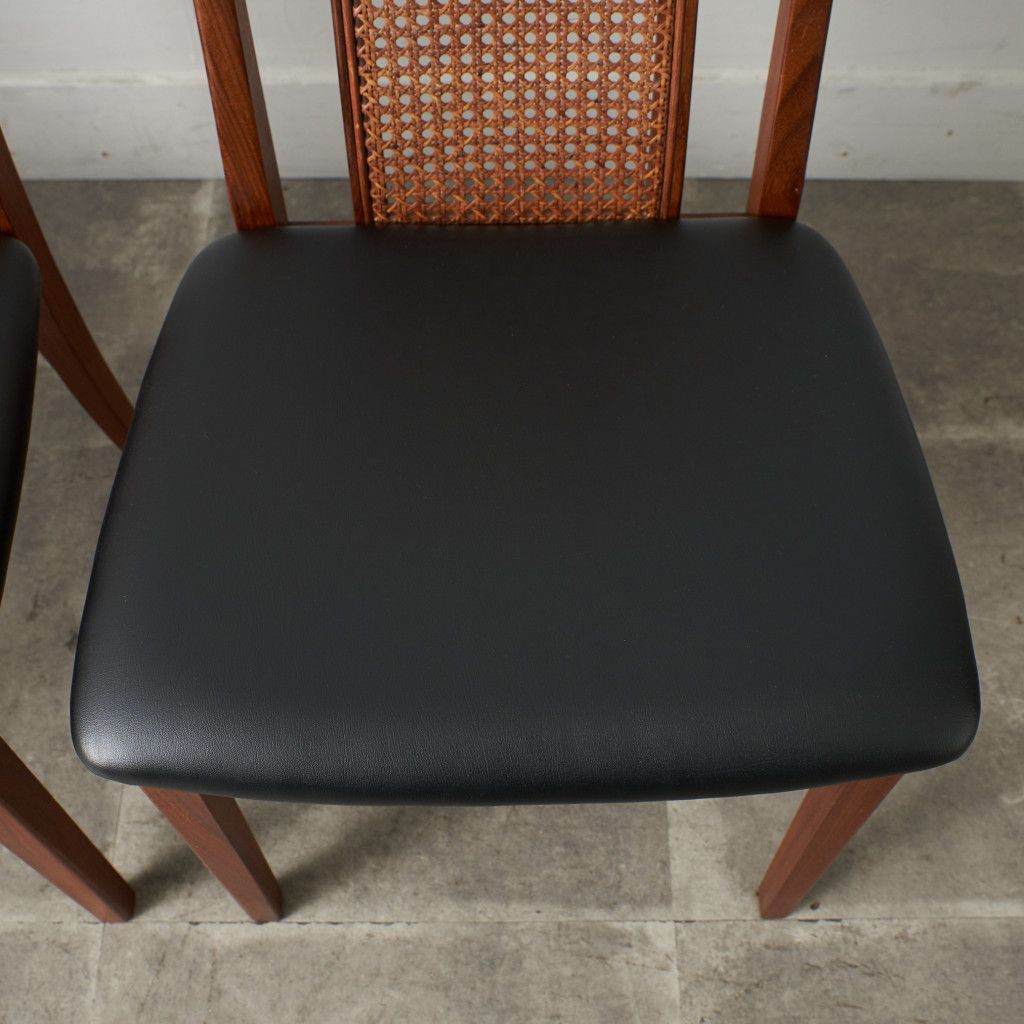 ケインバックチェア 4脚セット / 張替済