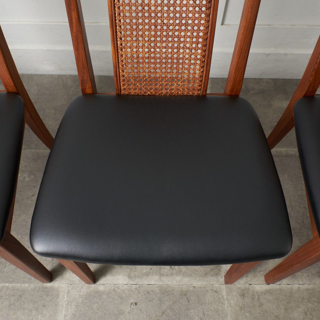 ケインバックチェア 4脚セット / 張替済