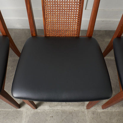 ケインバックチェア 4脚セット / 張替済