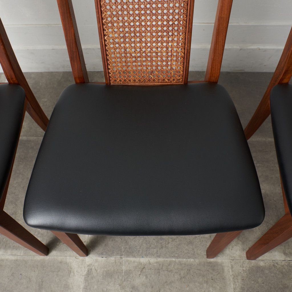 ケインバックチェア 4脚セット / 張替済