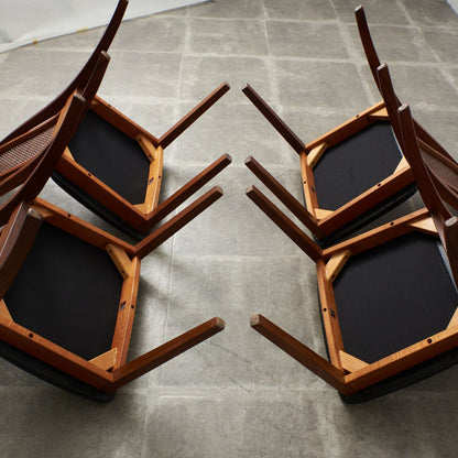 ケインバックチェア 4脚セット / 張替済