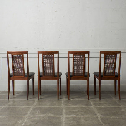 ケインバックチェア 4脚セット / 張替済