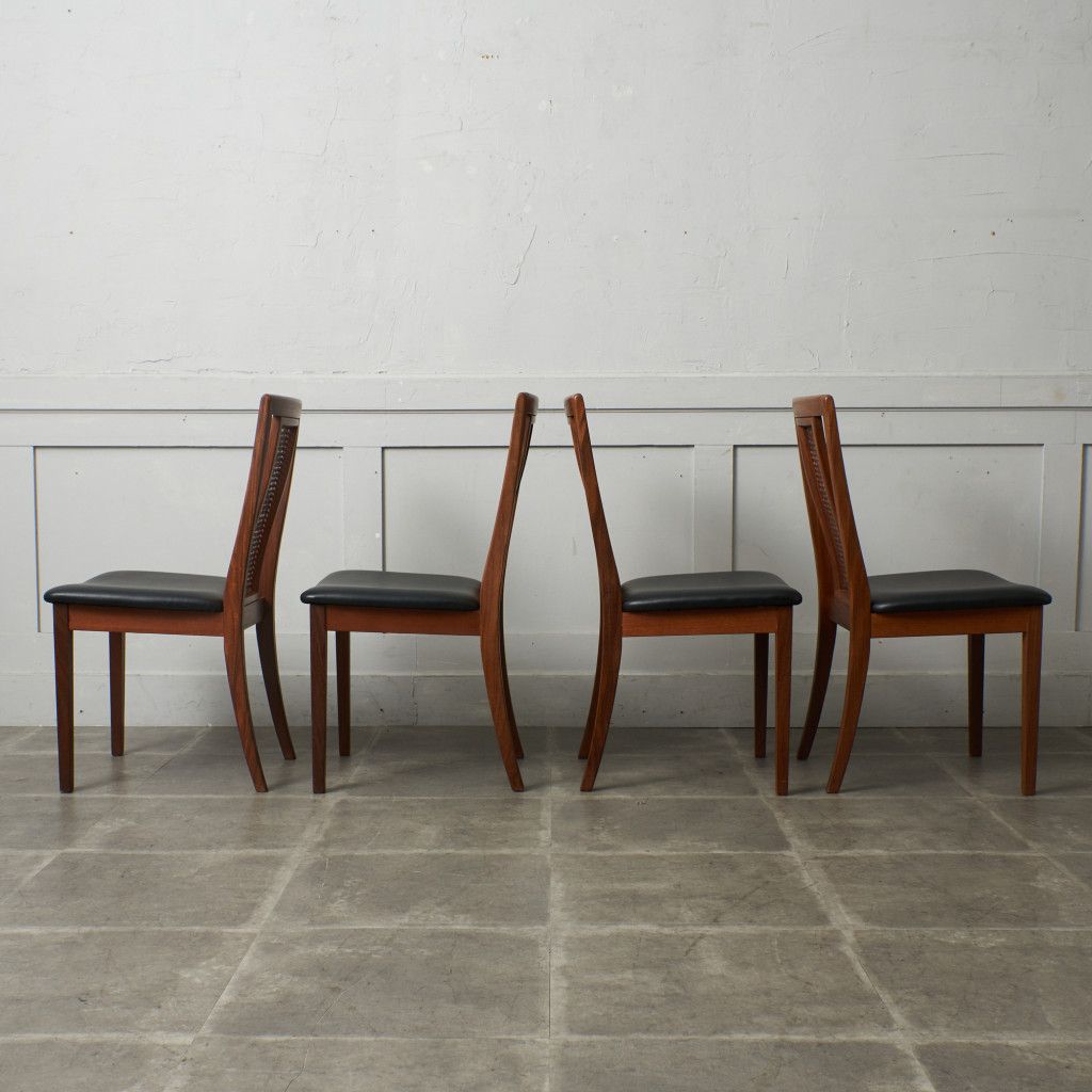 ケインバックチェア 4脚セット / 張替済