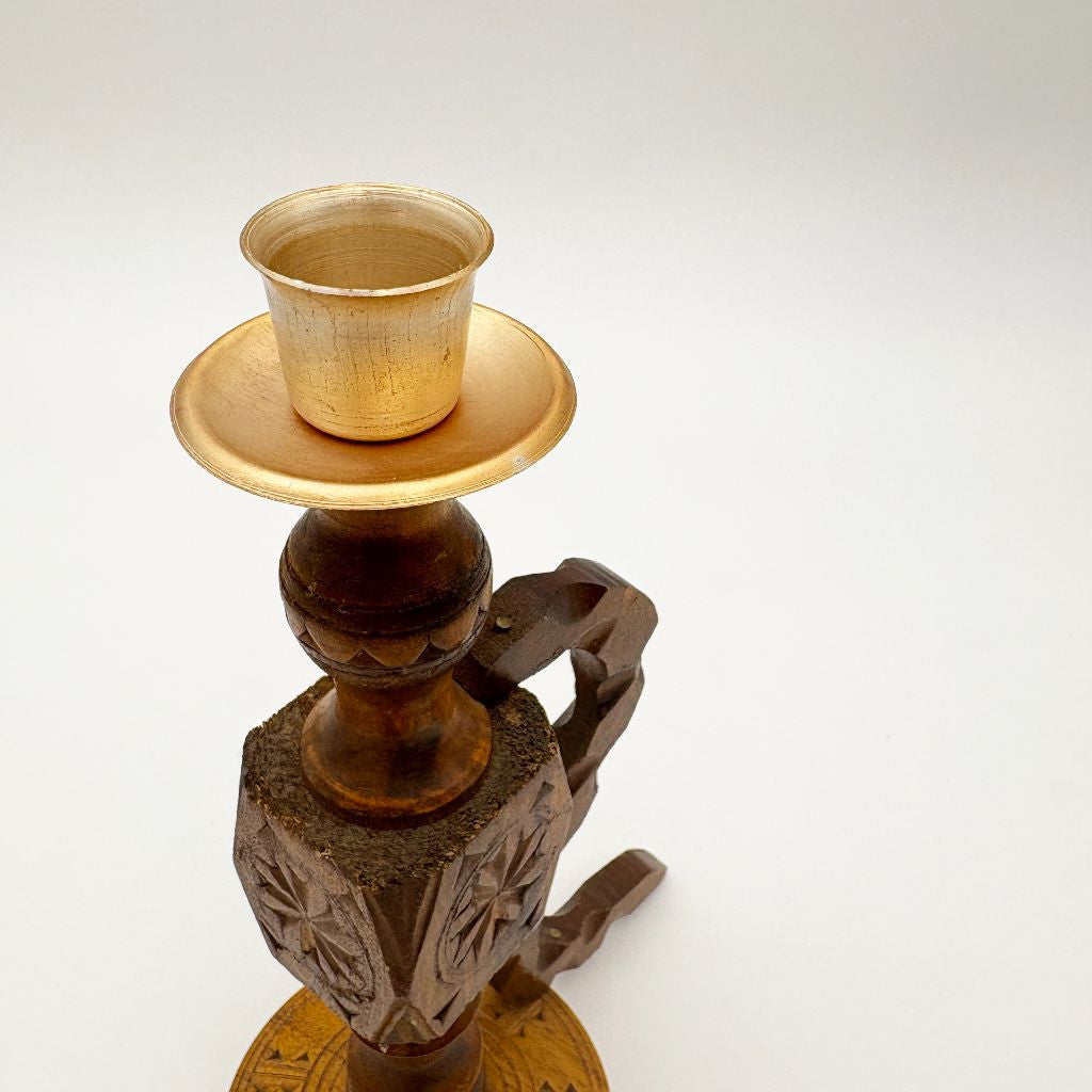 ヴィンテージ 木製 キャンドルスタンド