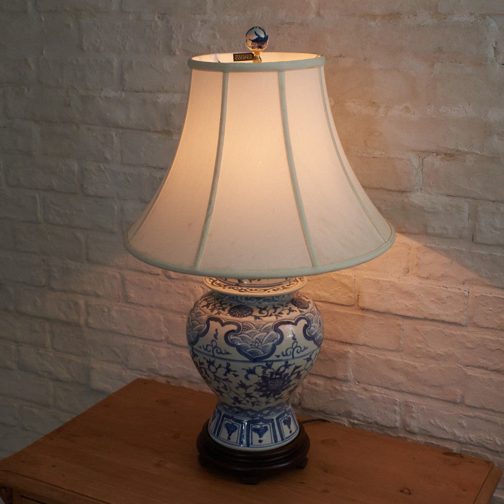 クラシック シノワズリースタイル 染付 テーブルランプ