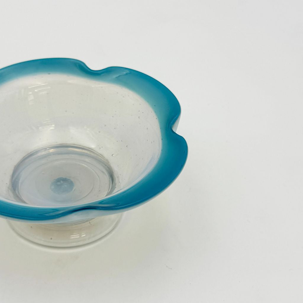 年代物 氷ガラス ボウル