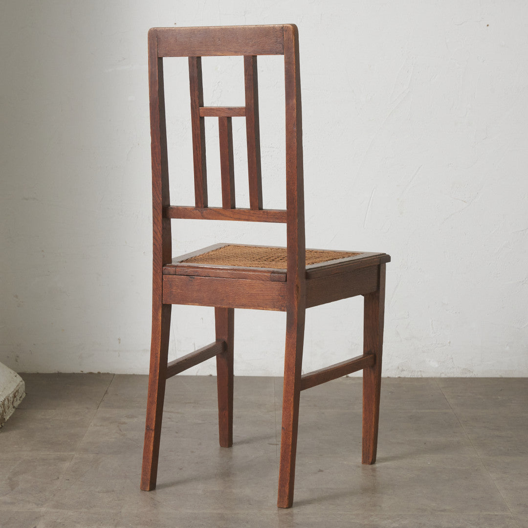 英国アンティーク 籐張りダイニングチェア