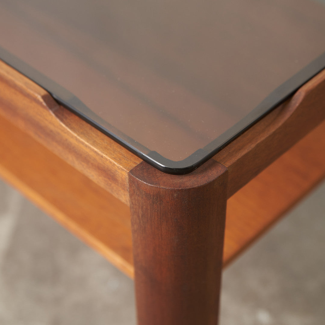 ヴィンテージ スモークガラストップ コーヒーテーブル