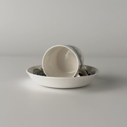 ART NOUVEAU アールヌーボー ブルー カップ＆ソーサー