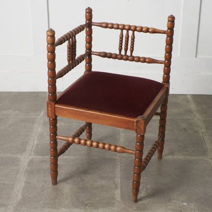 英国アンティーク ボビンフレームコーナーチェア