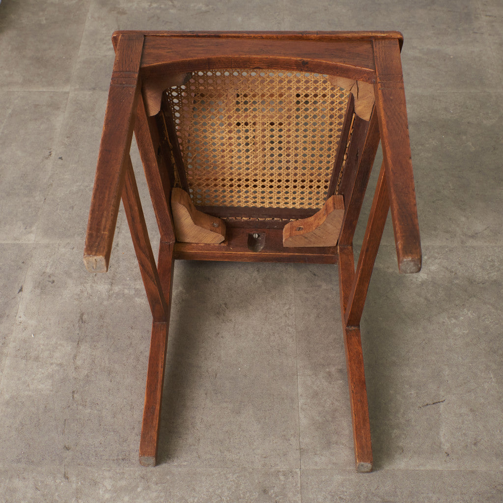 英国アンティーク 籐張りダイニングチェア