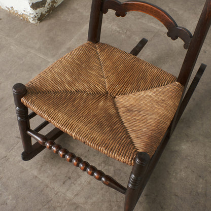 英国アンティーク ラッシュシート ロッキングチェア