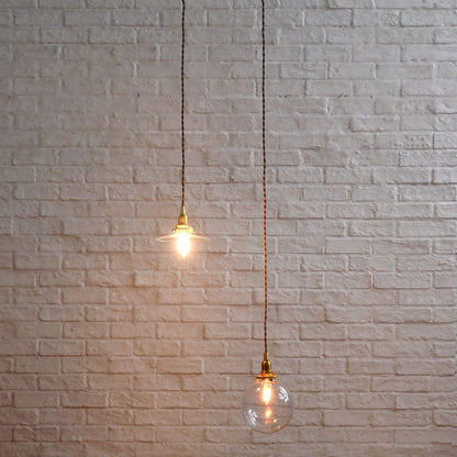 ガラス ラウンドクリア ペンダントライト