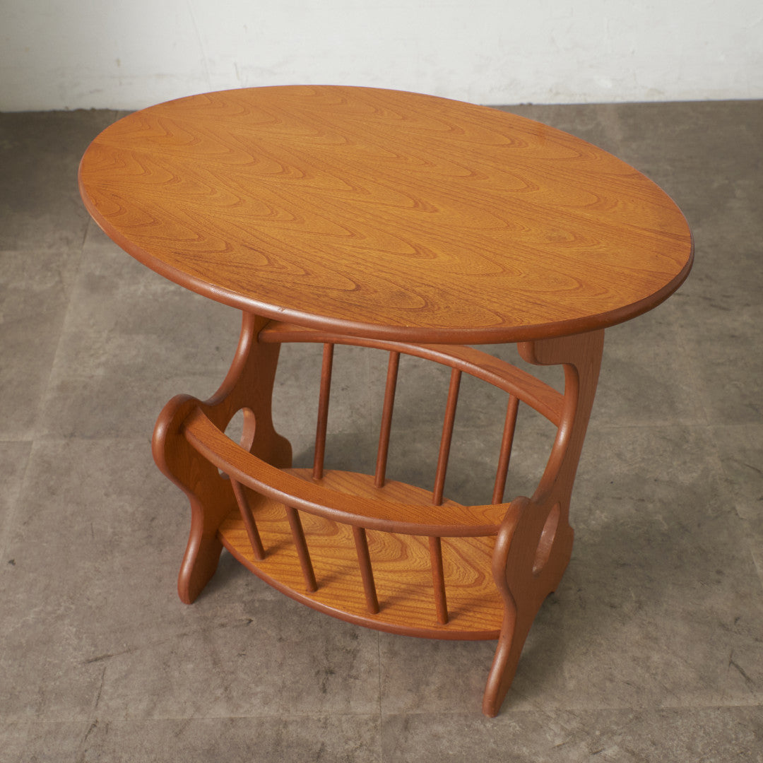 ヴィンテージ マガジンラック付き サイドテーブル