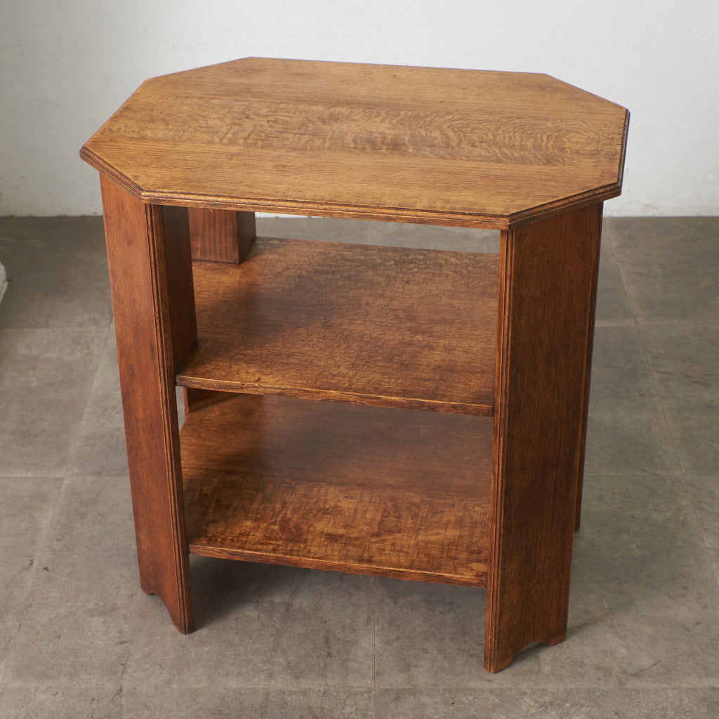 英国アンティーク アールデコ様式 オーク材サイドテーブル