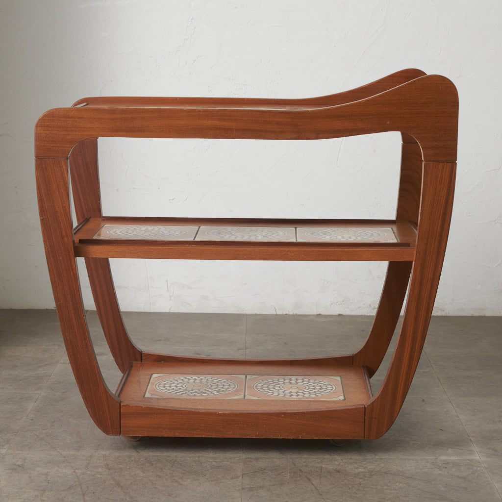 英国ヴィンテージ タイルトップ トロリー