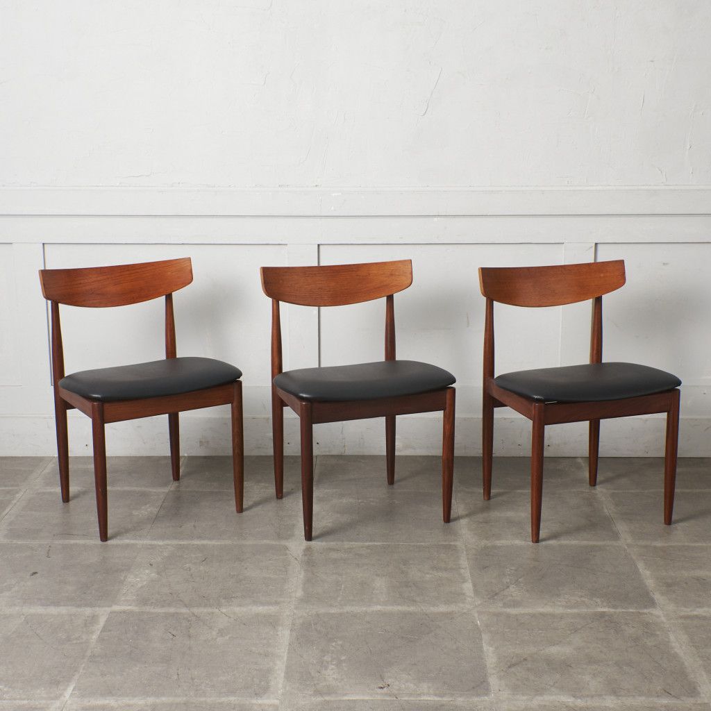 Danish ダイニングチェア 3脚セット / 張替済