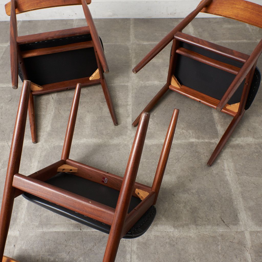 Danish ダイニングチェア 3脚セット / 張替済