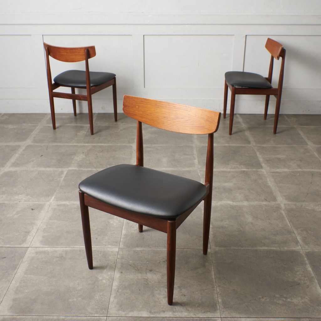 Danish ダイニングチェア 3脚セット / 張替済