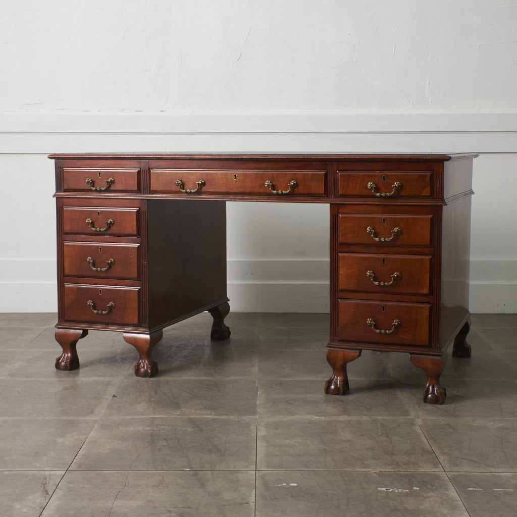 西欧アンティーク 両袖デスク