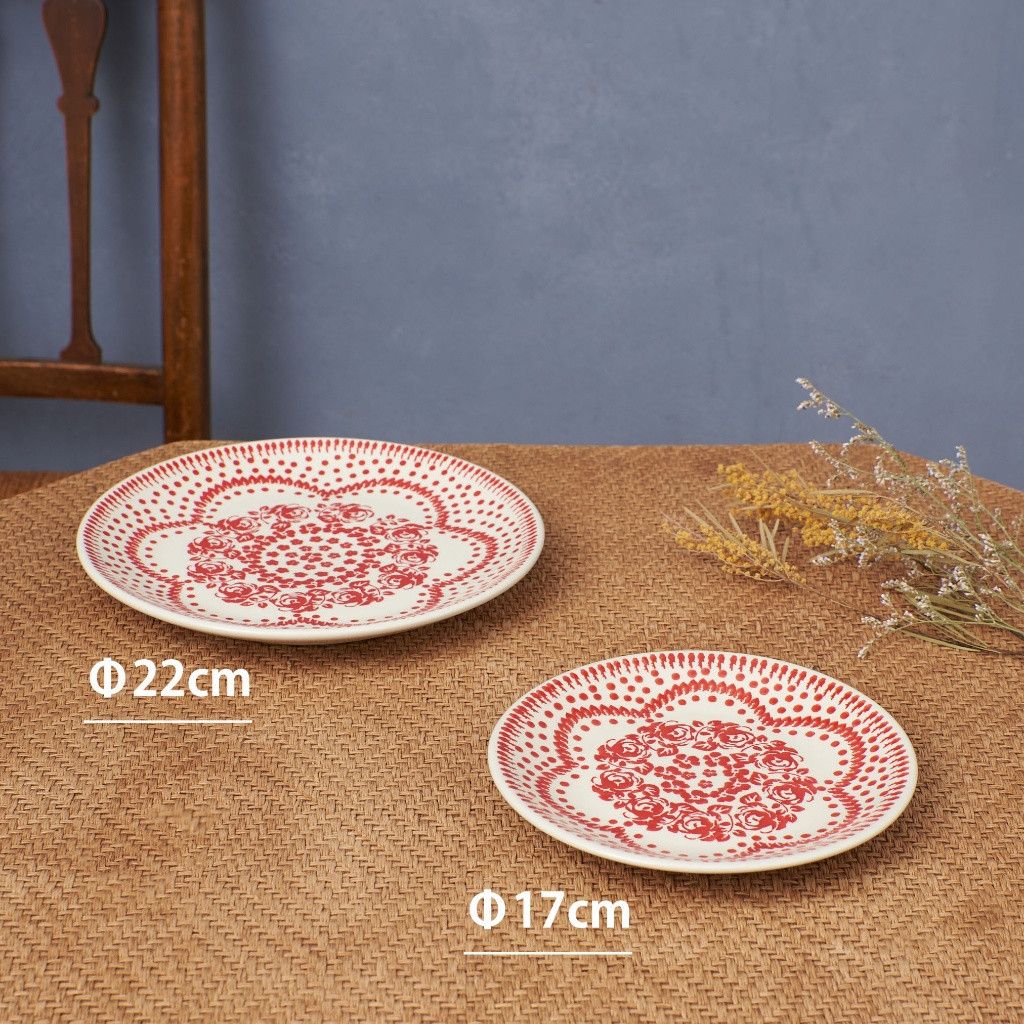 ポーリッシュポタリー プレート レッド 花柄 22cm – rocca rocca