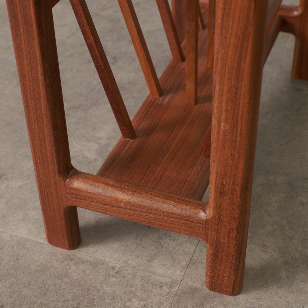 ヴィンテージ マガジンラック付き タイルトップサイドテーブル