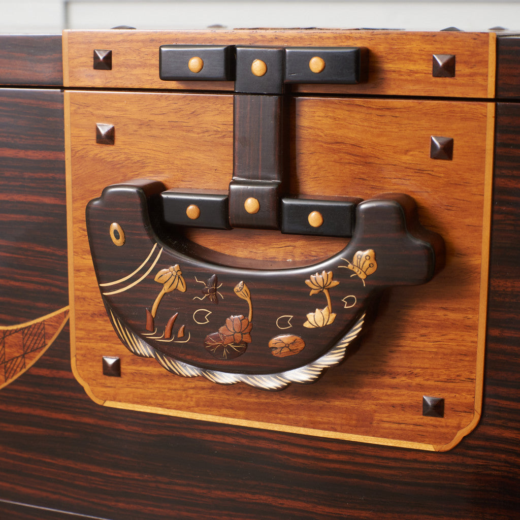 木象嵌 唐木無垢材 3段チェスト 鍵無 寄木 木象嵌 唐木無垢材 3段チェスト 鍵無 寄木 木象嵌 唐木無垢材 3段