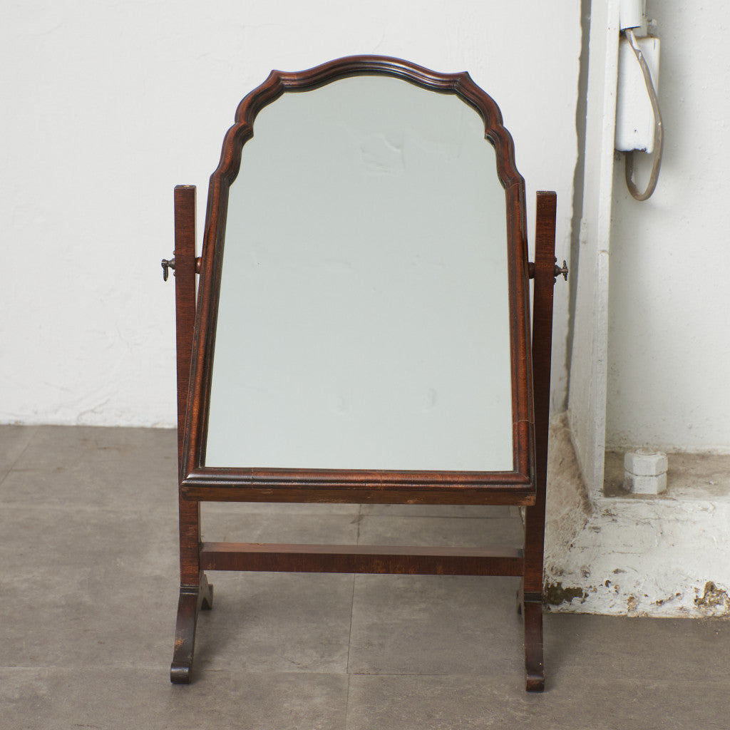 英国アンティーク マホガニー材 スタンドミラー