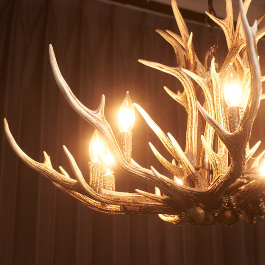 鹿角シャンデリア 9灯式