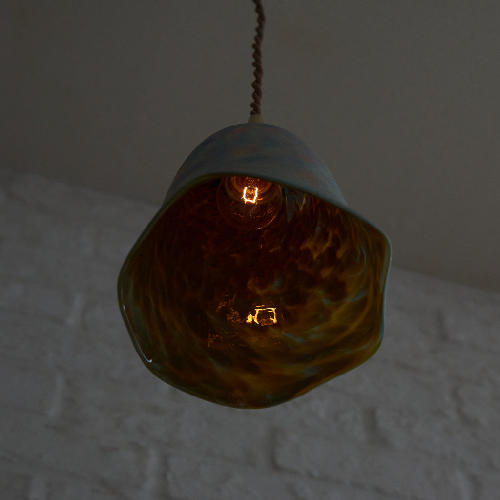 西欧アンティーク ガラスシェード ペンダントライト