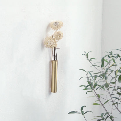 壁掛け ブラス風 ドライフラワーベース
