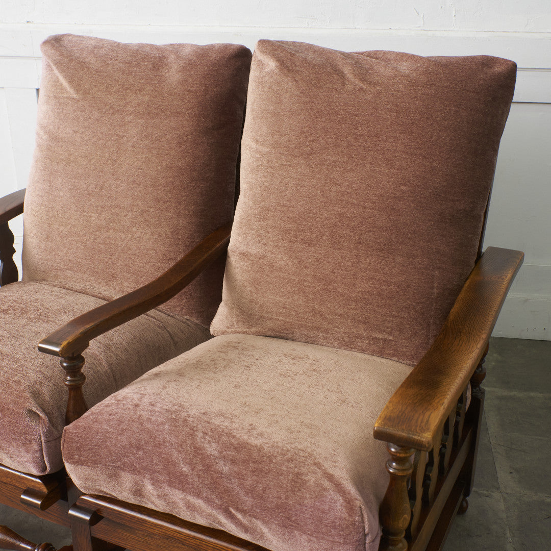 オーク材 アンティーク スタイル 2人掛けソファ