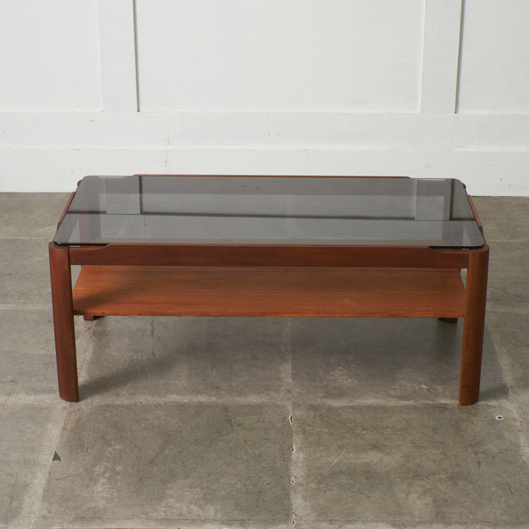 ヴィンテージ スモークガラストップ コーヒーテーブル