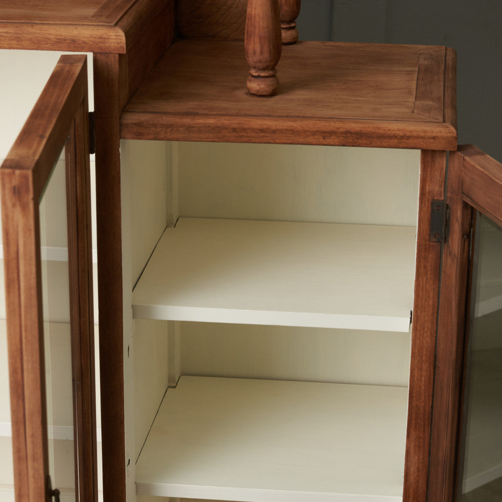 アンティーク ストリップド加工 ガラスキャビネット