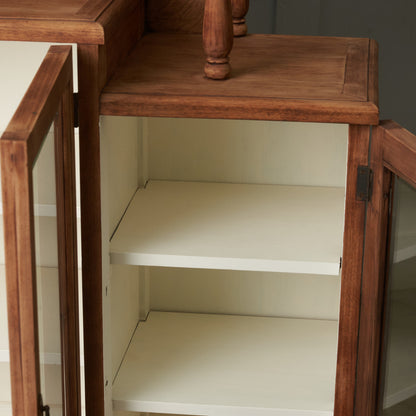 アンティーク ストリップド加工 ガラスキャビネット