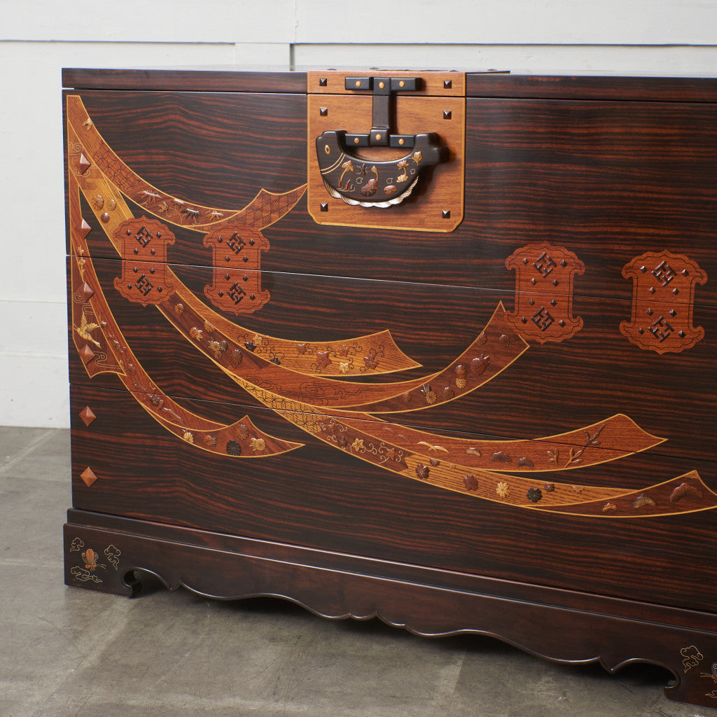 年末特別セール♥無垢の象嵌細工　輸入チェスト　小引き出し アンティーク 精密木象嵌 工芸チェスト｜rocca rocca