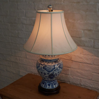 クラシック シノワズリースタイル 染付 テーブルランプ