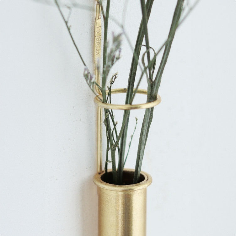 壁掛け ブラス風 ドライフラワーベース