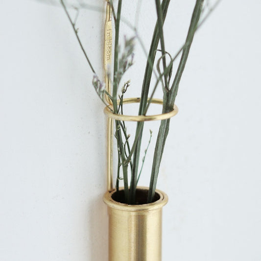 壁掛け ブラス風 ドライフラワーベース