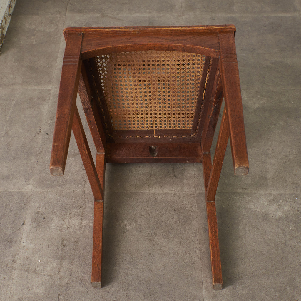 英国アンティーク 籐張りダイニングチェア