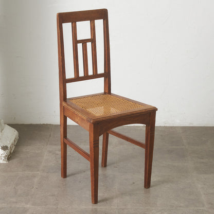 英国アンティーク 籐張りダイニングチェア