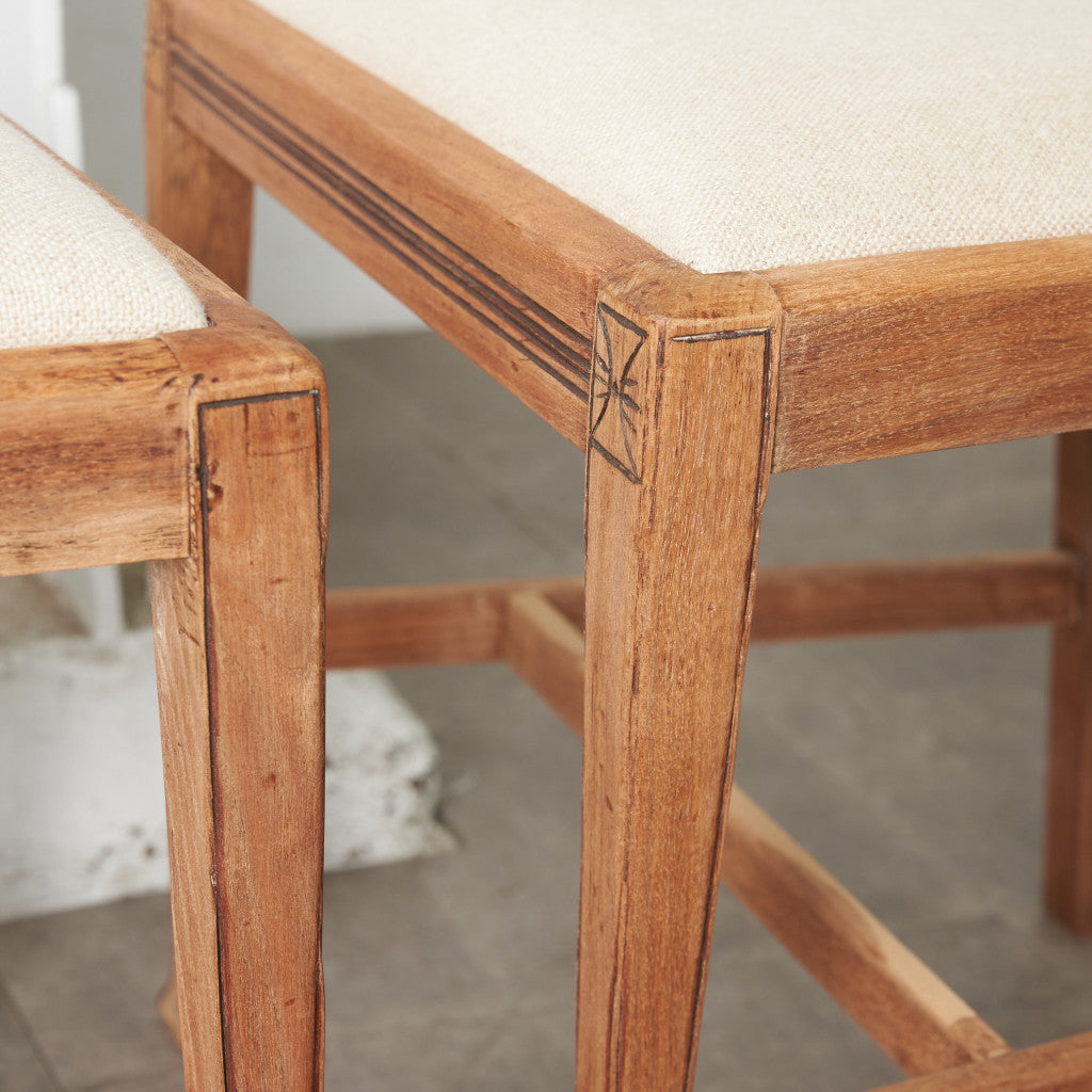 ストリップド加工 ダイニングチェア 2脚セット / 張替済