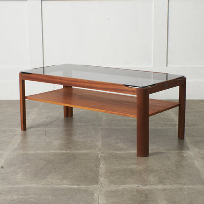 ヴィンテージ スモークガラストップ コーヒーテーブル