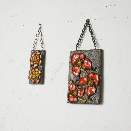 西ドイツ製ヴィンテージ Fat lava 陶板 2点セット|Keramik Weber Koln