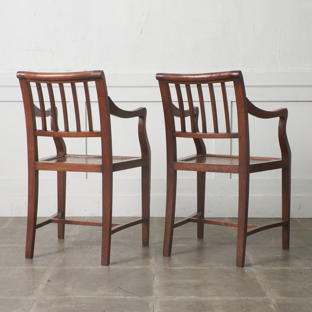 アジアンコロニアル チーク無垢材 アームチェア 2脚セット