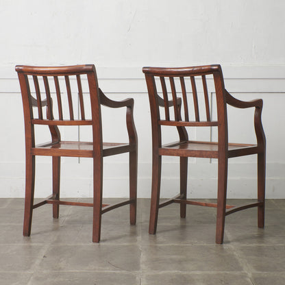 アジアンコロニアル チーク無垢材 アームチェア 2脚セット