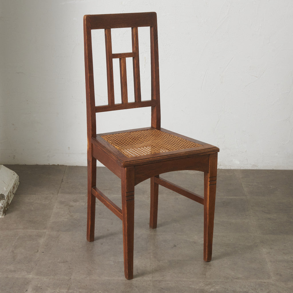 英国アンティーク 籐張りダイニングチェア