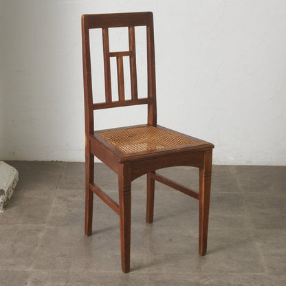 英国アンティーク 籐張りダイニングチェア