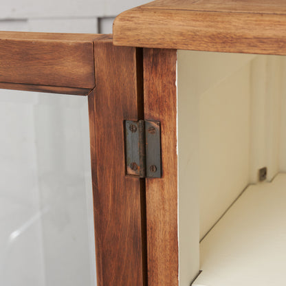 アンティーク ストリップド加工 ガラスキャビネット