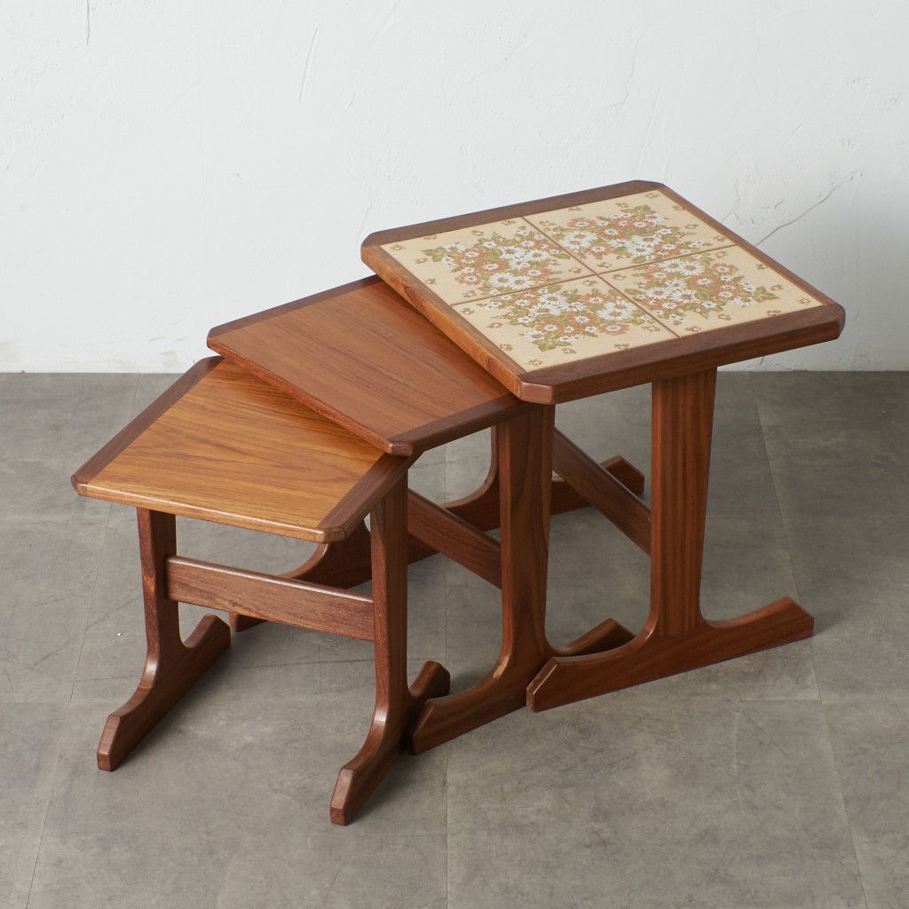 セラミックタイルトップ ネストテーブル (3575D)